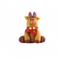Renne 3D Echarpe Rouge - Pte d'Amande (4 cm)