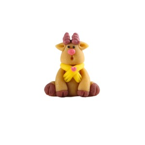 Renne 3D Echarpe Jaune - Pte d'Amande (4 cm)