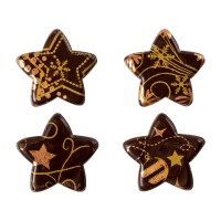 4 Etoiles Nol Or (3 cm) - Chocolat Noir