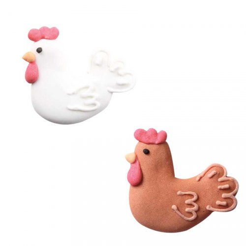 1 Poule Marron 1 Blanche 4 Cm Pour L Anniversaire De Votre Enfant Annikids