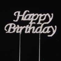 Happy Birthday Strass (10 cm) - Mtal et Verre