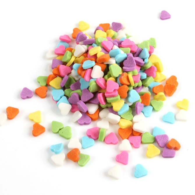 Confettis Coeur Rainbow (50 g) - Sucre 