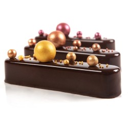 2 Petites Boules de Nol 3D Bronze (2, 2 cm) - Chocolat. n1