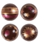 4 Boules de Nol 3D Fantaisie Bronze (2,8 cm) - Chocolat