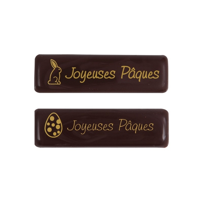 2 Mini Plaquettes Joyeuses Pques (4, 5 cm) - Chocolat 