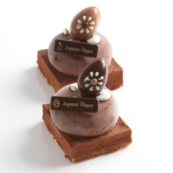 2 Mini Plaquettes Joyeuses Pques (4, 5 cm) - Chocolat. n1