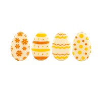 5 Mini Oeufs de Pques Jaune/Orange  plat (3 cm) - Chocolat Blanc