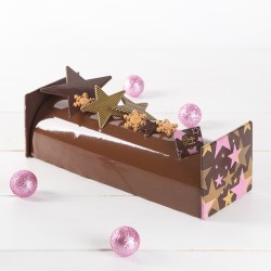 5 Petites Plaquettes Joyeuses Ftes Or / Rose (3 cm) - Chocolat Noir. n1