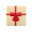 1 Grande Plaquette Cadeau Noeud Rouge  (5 cm) - Chocolat Blanc