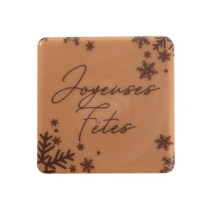 2 Petites Plaquettes Joyeux Ftes (3,8 cm) - Caramel