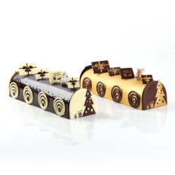 2 Petites Plaquettes Cadeau Noeud  (3 cm) - Chocolat Blanc. n1