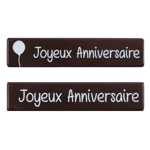 2 Plaquettes Joyeux Anniversaire (9 cm) - Chocolat Noir