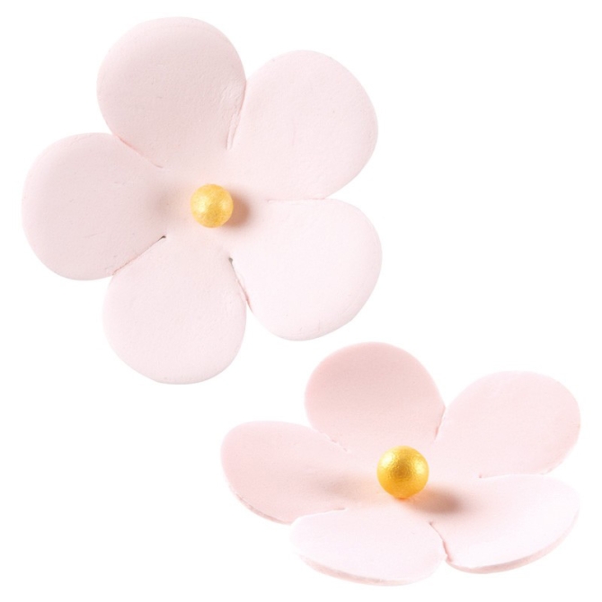 2 Fleur Rose (4 cm) - Sucre 