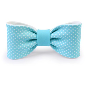 Grand Noeud Papillon Bleu  Pois 10 cm - Sucre