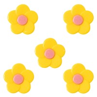 5 Fleurs Jaune 4 cm - Chocolat