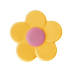 5 Fleurs Jaune 4 cm - Chocolat. n�1