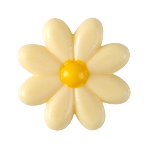 2 Fleurs Blanche 3,8 cm - Chocolat Blanc