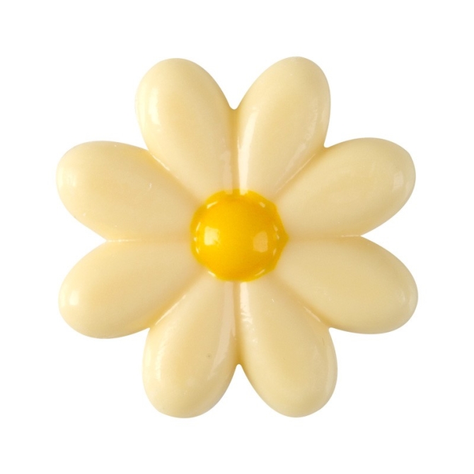2 Fleurs Blanche 3, 8 cm - Chocolat Blanc 