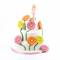 3 Fleurs Gerbera Jaune, Rose, Orange 4,7 cm - Sucre- Non Comestible images:#1