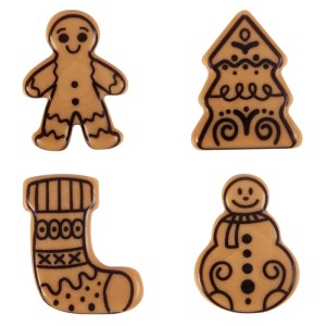 4 Figurines de Noël - Chocolat Caramel