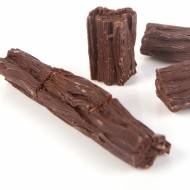 4 Troncs d'Arbre Noir 7 cm - Chocolat Noir