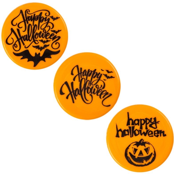 3 Disques Happy Halloween (5 cm) - Chocolat Blanc 