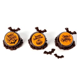 3 Disques Happy Halloween (5 cm) - Chocolat Blanc. n1