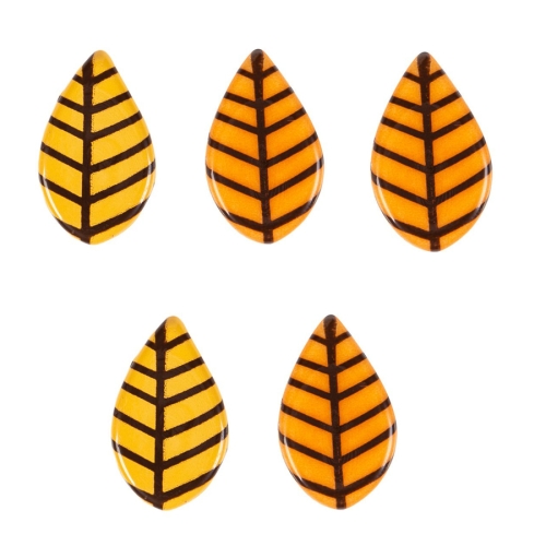 5 Feuilles d Automne (3 cm) - Chocolat Blanc 