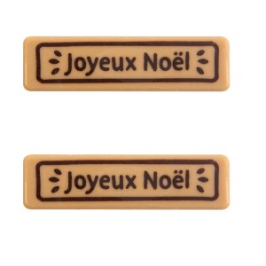 2 Plaquettes Joyeux Nol (5 cm) - Caramel