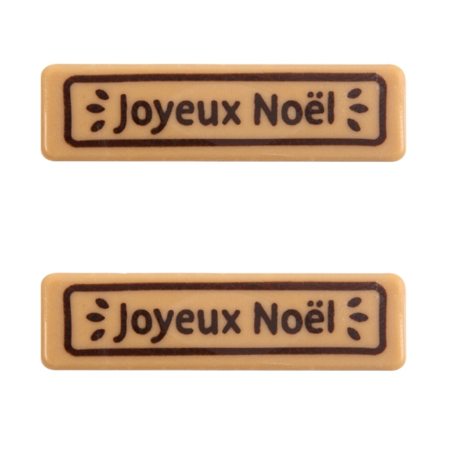 2 Plaquettes Joyeux Nol (5 cm) - Caramel 
