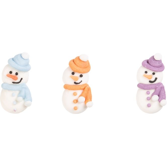 3 Mini Bonhommes de Neige 3 cm - Sucre 