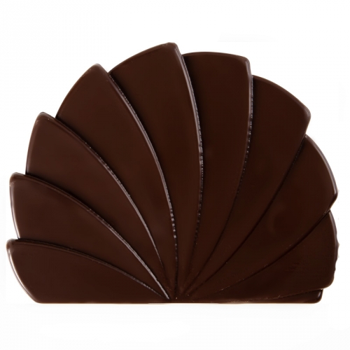 2 Embouts de Bûche Eventail (9 cm) - Chocolat Noir 
