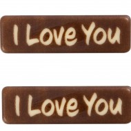 2 Plaquettes I Love You 4,3 cm - Chocolat Blanc