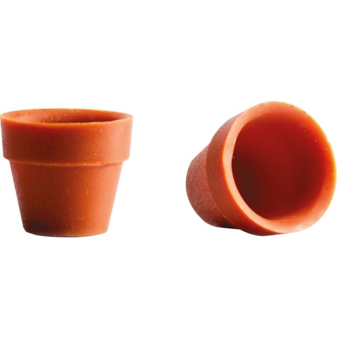 2 Minis Pots de Fleurs (2, 8 cm) - Chocolat 