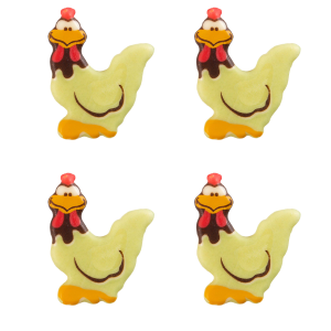 4 Poulets (4 cm) - Chocolat