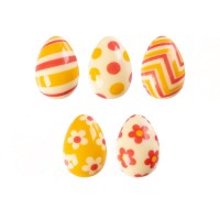 4 Petits Oeufs 3D Printanier (3,8 cm) - Chocolat Blanc