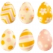 4 Petits Oeufs 3D Rose / Jaune (3, 8 cm) - Chocolat Blanc. n1