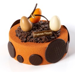 3 Petits Oeufs 3D Blanc,  Orange,  Camel (3, 8 cm) - Chocolat Blanc. n1