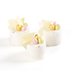 3 Mini Oeufs 3D Pastel (2 cm) - Chocolat Blanc. n1