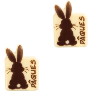 2 Plaquettes 'Pques' (3,5 cm) - Chocolat Blanc