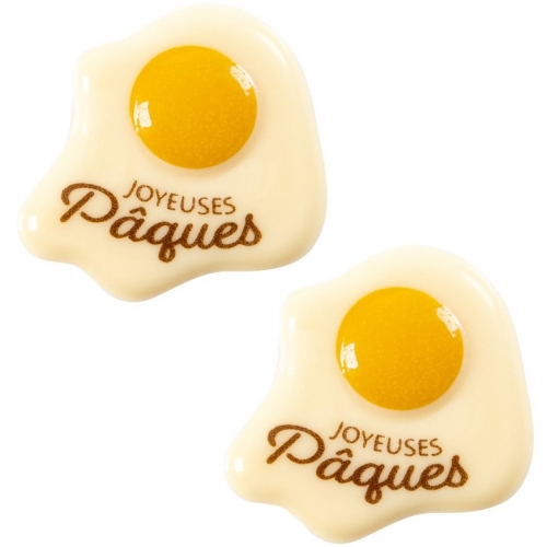 2 Oeufs Joyeuses Pques - Chocolat Blanc 