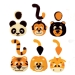 6 Animaux de la Jungle (Tte + Queue)  4 cm- Chocolat. n1