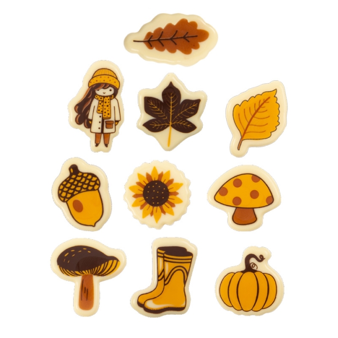 Assortiments Automne (4 cm) - Chocolat Blanc 