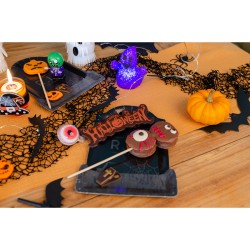 Grande Plaquette Happy Halloween (15 cm) - Chocolat Noir. n1