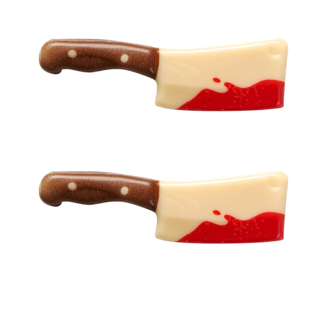 2 Couteaux Halloween (6, 9 cm) - Chocolat Blanc 