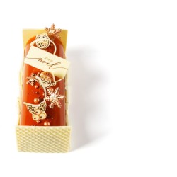2 Embouts de Bûche Relief 9 cm - Chocolat Blanc. n°1