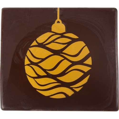 2 Embouts de Bûche Boules de Noël 9 cm - Chocolat Noir 