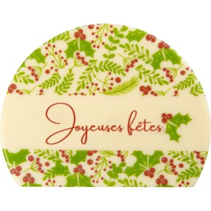 2 Embouts de Bche Houx Joyeuses Ftes 10 cm - Chocolat Blanc