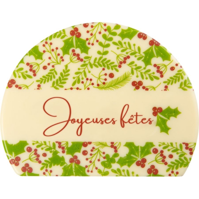 2 Embouts de Bche Houx Joyeuses Ftes 10 cm - Chocolat Blanc 