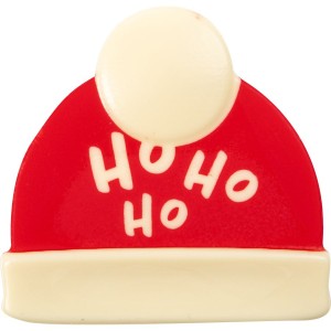 2 Embouts de Bche Bonnet de Nol HO-HO-HO 8 cm - Chocolat Blanc